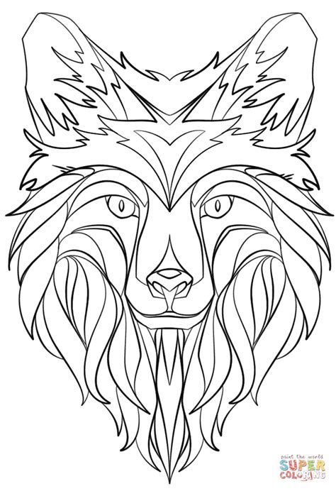 Abstract Fox Coloring Page Free Printable Coloring Pages