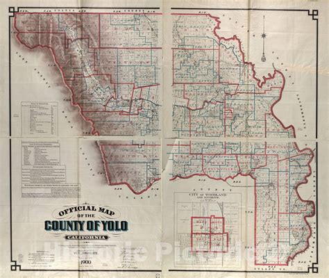 Historic 1900 Map Official Map Of The County Of Yolo California