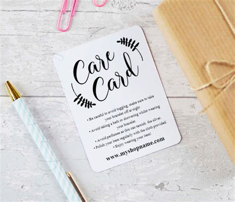 Printable Rustic Care Card Instant Download Editable Care Etsy
