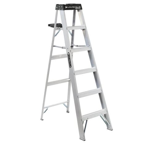 Louisville Ladder 6 Aluminum Step Ladder 9 Reach 300 Lbs Load
