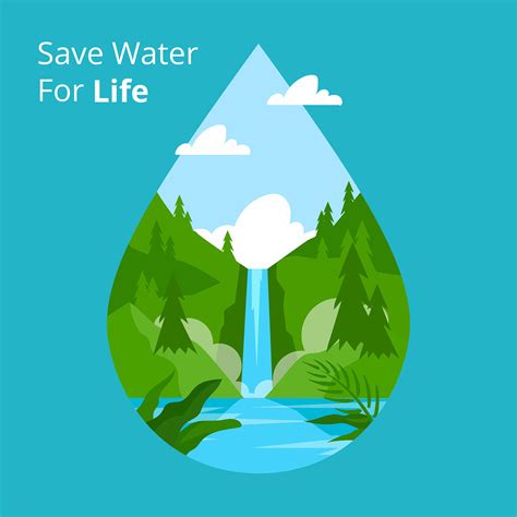 Save Water For Life Vector 206136 Vector Art At Vecteezy