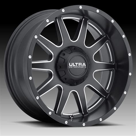 Ultra 189 Trooper Satin Black Milled Custom Wheels Rims 189bm