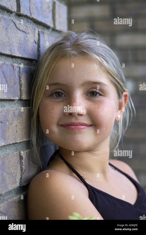 Beautiful Blonde Girl With Smile Stock Photo Alamy