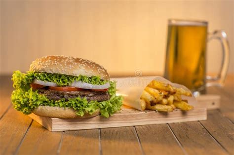 So Delicious Hamburger For Lunch Stock Photo Image Of Cuisine Burger