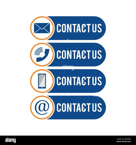 Contact Us Icons Web Icon Set Contact Support Sign And Symbols Stock