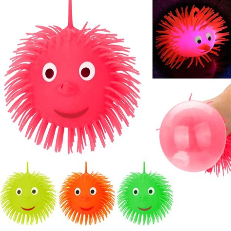 super flashing puffer balls squeezable stress squishy toy stress relief ball for fun