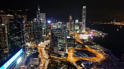 Stunning Night View Of Hong Kong Shot In Wanchai Rooftop Hong Kong