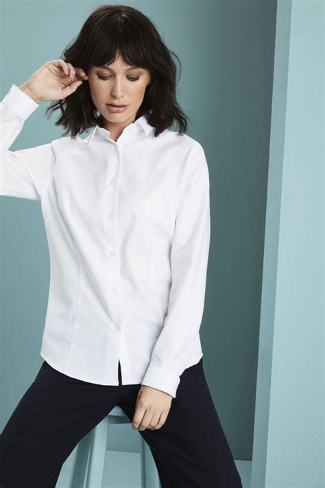 Womens Long Sleeve Oxford Shirt White Shop All From Simon Jersey Uk