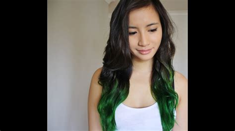 How To Balayage Bleach Dark Hair Green Youtube