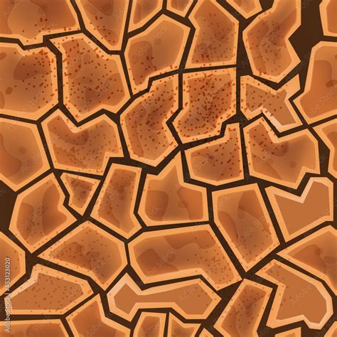Dry Soil Seamless Texture Vector Cracked Desert Ground Pattern Game