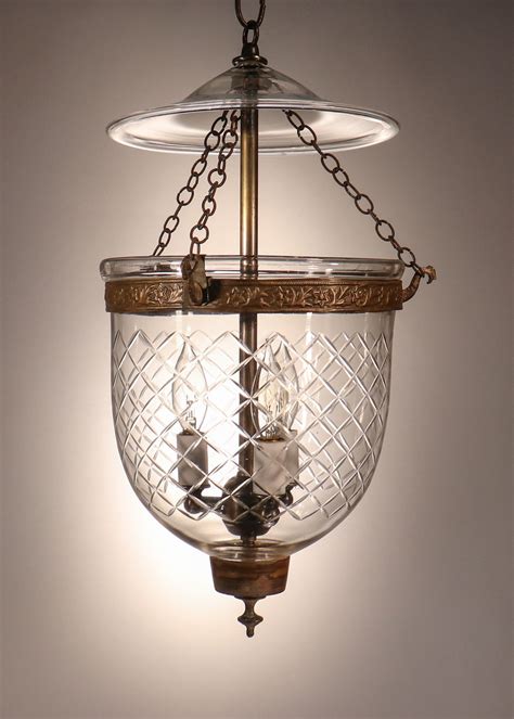 Antique Bell Jar Lantern Pendant Light Fixture Chandelier With Diamond