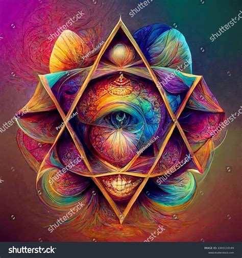 Psychedelic Sacred Geometry Signs Symbols Stock Illustration 2203110149