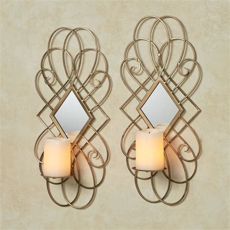 Avalaine Gold Mirrored Wall Sconce Pair