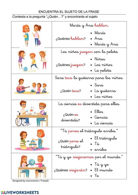 Sujeto Y Predicado Interactive And Downloadable Worksheet You Can Do