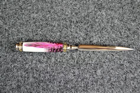 Pink Feather Letter Opener Majestic Squire Mail Knife 0288 Etsy