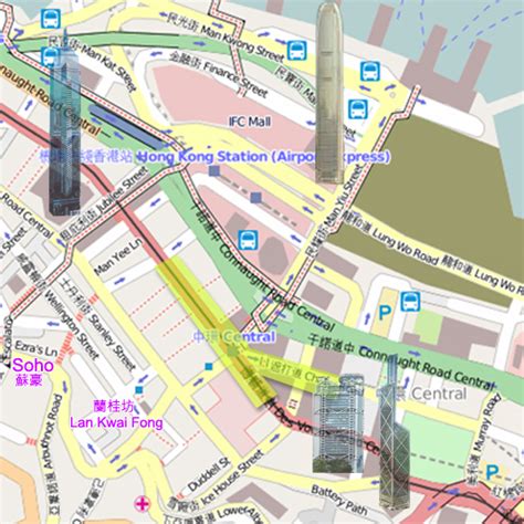 Map Of Central Hong Kong Johomaps