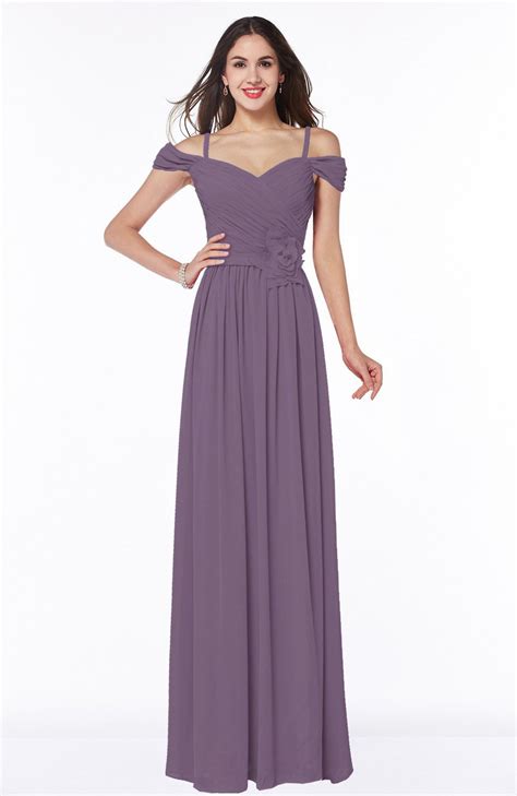 Mauve Bridesmaid Dress Gorgeous A Line Off The Shoulder