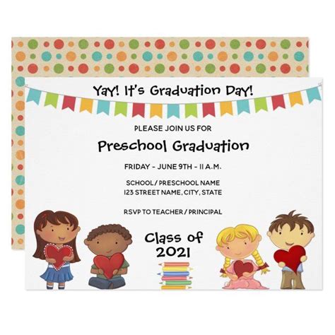 Preschool Graduation Invitation Zazzle Kindergarten Invitations