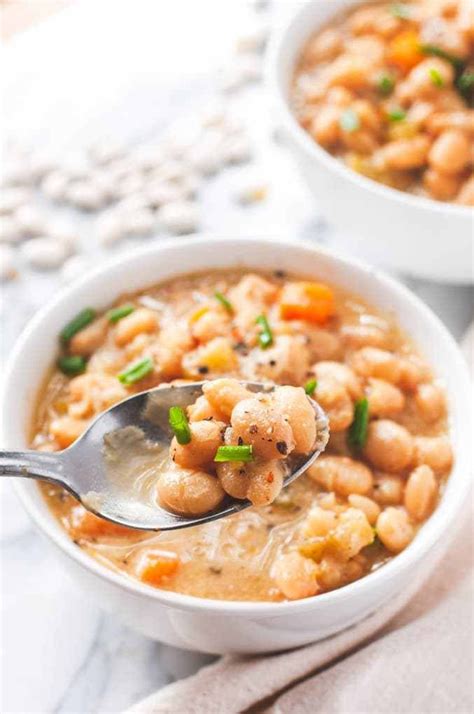 Dried great northern beans made in the instant pot are no soak dried beans that are perfectly. Creamy Vegan White Bean Soup | Recipe | White bean soup ...
