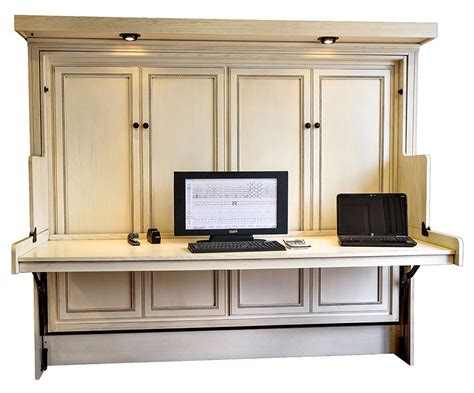 Horizontal Twin Murphy Bed With Desk Hanaposy