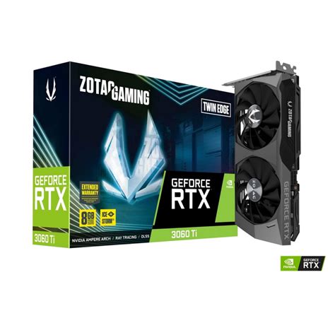 Geforce rtx™ 3060 ti with 8g memory and 448 gb/s memory bandwidth has 4864 cuda® cores, 2nd gen ray tracing cores and 3rd gen tensor cores operating in parallel. GPU ZOTAC RTX 3060TI GAMING TWIN EDGE OC 8GB | watanimall