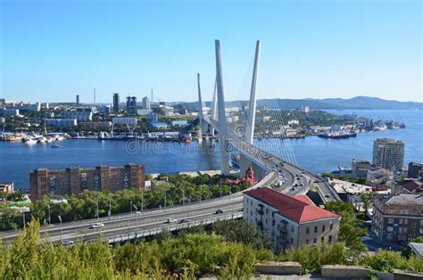 Vladivostok Russia June 01 2016 The Bridge Across The Golden Horn