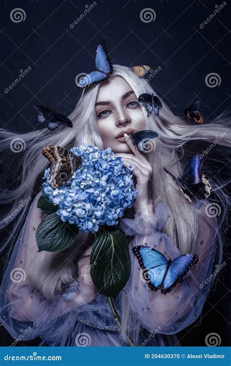 Beautiful Woman With Butterflies Portrait Portrait Beauty Portrait