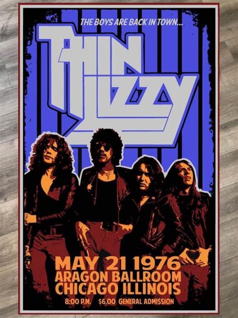 Thin Lizzy Chicago 1976 Photo Poster 425385197 ᐈ Djupegatan På Tradera