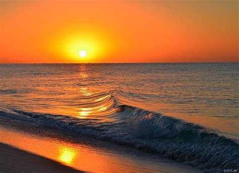 Calm And Clear Sunrise On Navarre Beach With Small Perfect Wave