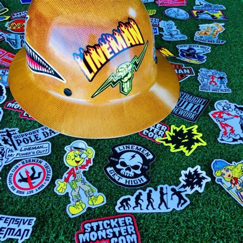 Lineman Hard Hat Stickers 64 Total Hardhat Sticker And Etsy