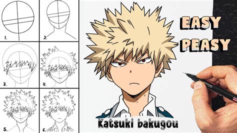 How To Draw Katsuki Bakugou From My Hero Academia Easy Anime Drawing