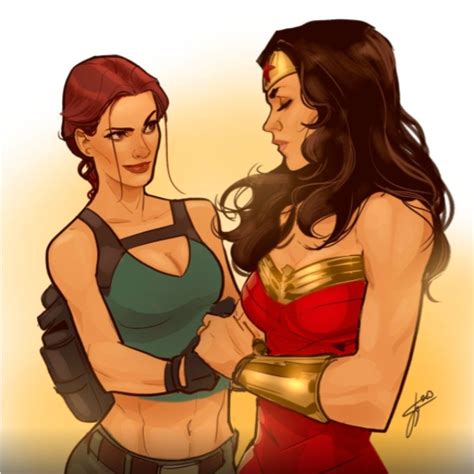 Diana X Lara 10 Wonder Woman And Tomb Raider Fan Art Pictures We Love