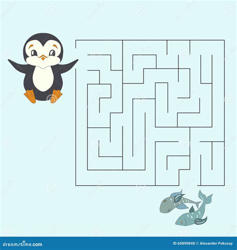 Labyrinth Maze Find A Way Kids Layout For Game Stock Vector Image