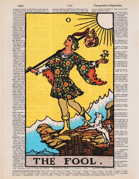 Tarot Art Print The Fool Major Arcana Tarot Card Vintage Etsy
