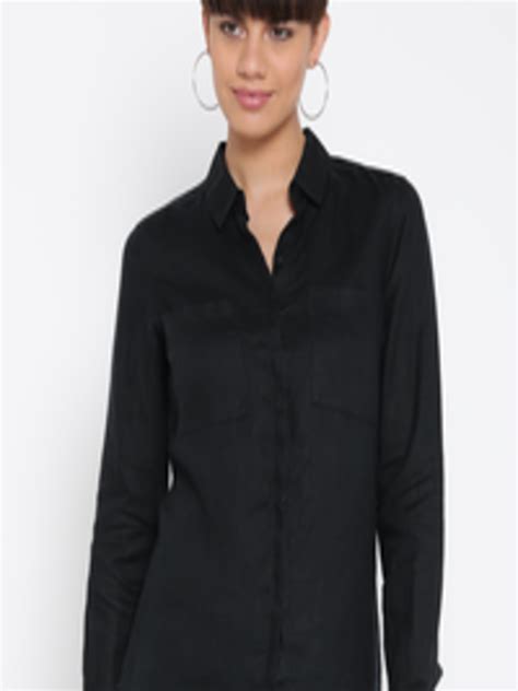 Buy Marks And Spencer Women Black Linen Solid Casual Shirt Shirts For