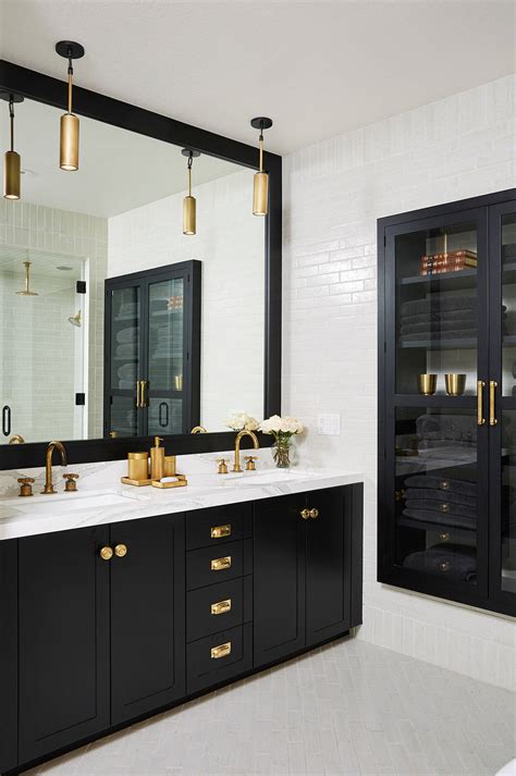 Elegant Black And Gold Bathrooms