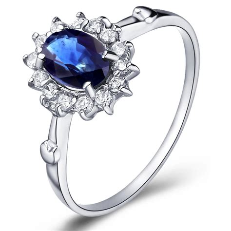 Natural Sapphire Ring 925 Sterling Silver Woman Fashion Fine Elegant