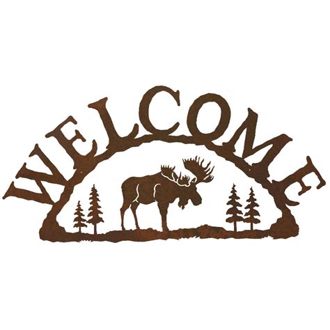 Moose Metal Art Welcome Sign