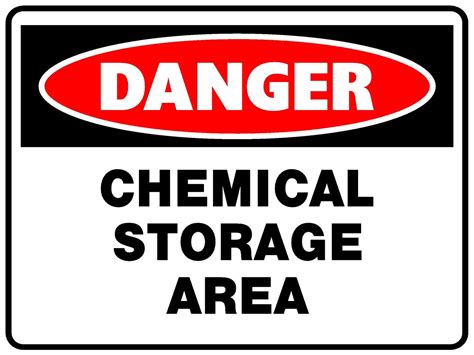 Danger Chemical Storage Area 14mil Thick Polypropylene Sign 300 X