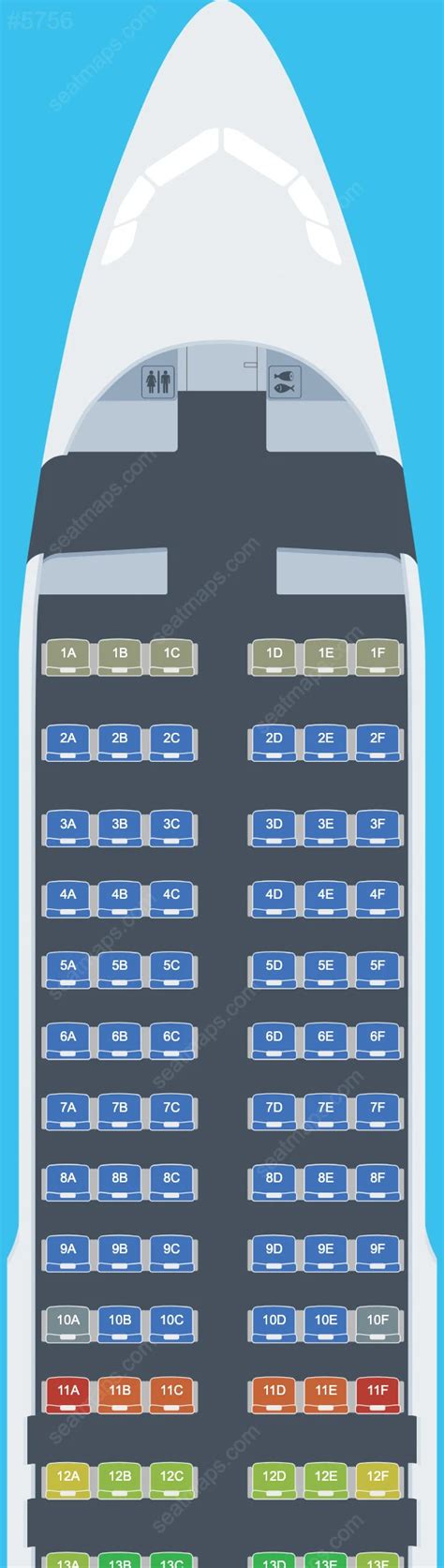 Seat Map Ratings Of Frontier Airlines Airbus A320