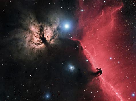 Flame Nebula And Horsehead Nebula In The Constellation Of Orion