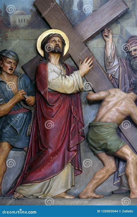 2nd Stations Of The Cross Jesus Is Given His Cross Stock Photo Image