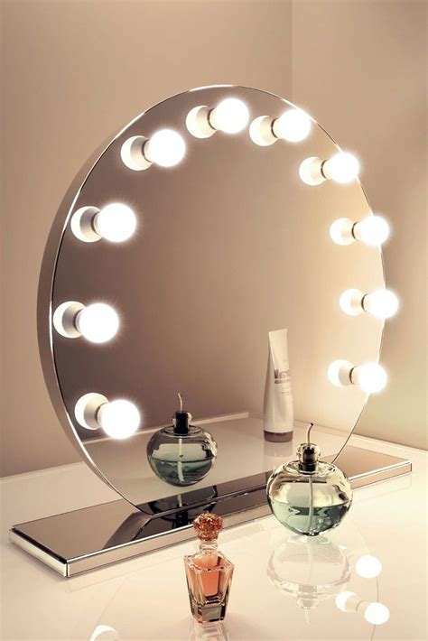 Round Free Standing Mirror Finish Hollywood Mirror With Cw Or Ww Led