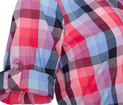Verschluss mit knöpfen und reißverschluss. Bergson Damen Funktionsbluse TARJA - pink kariert ...