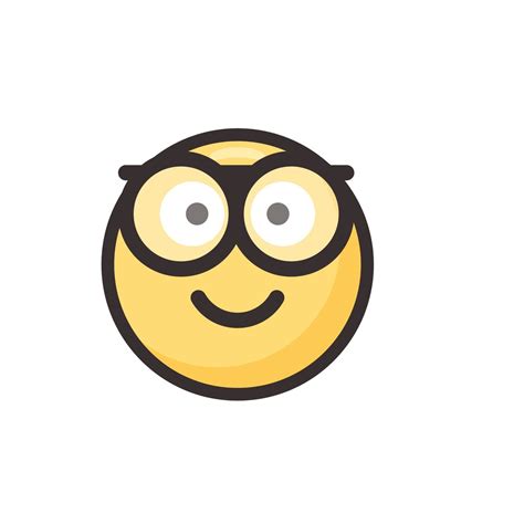 Cute Smiling Emoticon Wearing Eyeglasses Emoji Smiley Vector