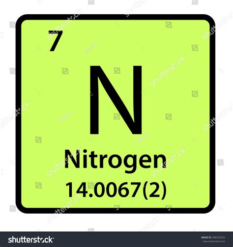 Element Nitrogen Periodic Table Stock Illustration 298533524 Shutterstock