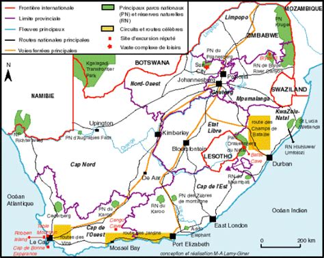 Carte Touristique Afrique Du Sud Voyage Carte Plan