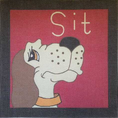 Dog Sit Needlepoint By Lifestyle Designer Sandy Grossman Morris