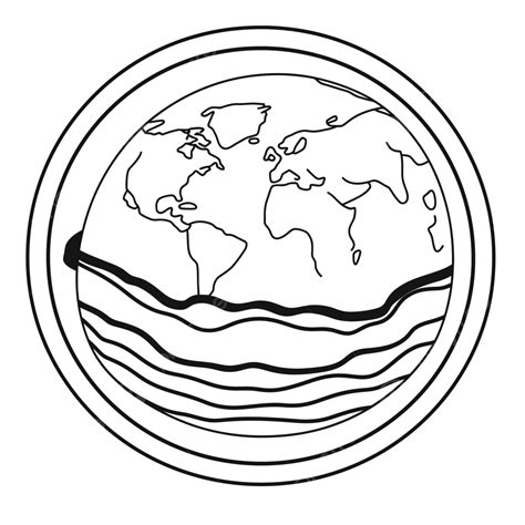An Outline Drawing Of The Earth Sketch Vector Earth Layers Drawing