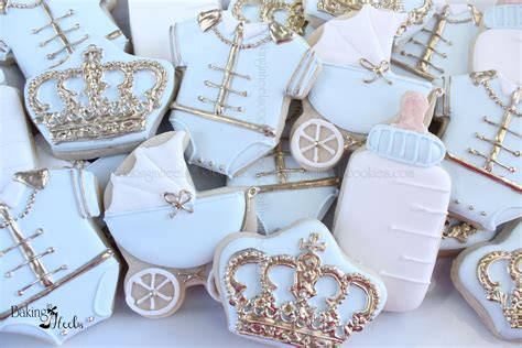 Little Prince Baby Shower Cookies Prince Cookiesblue And Gold Baby